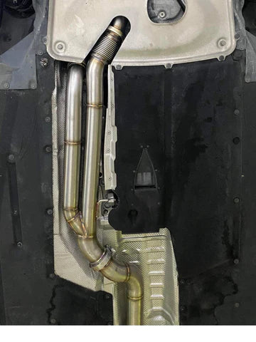 exhaust kit fabricated and installed on car