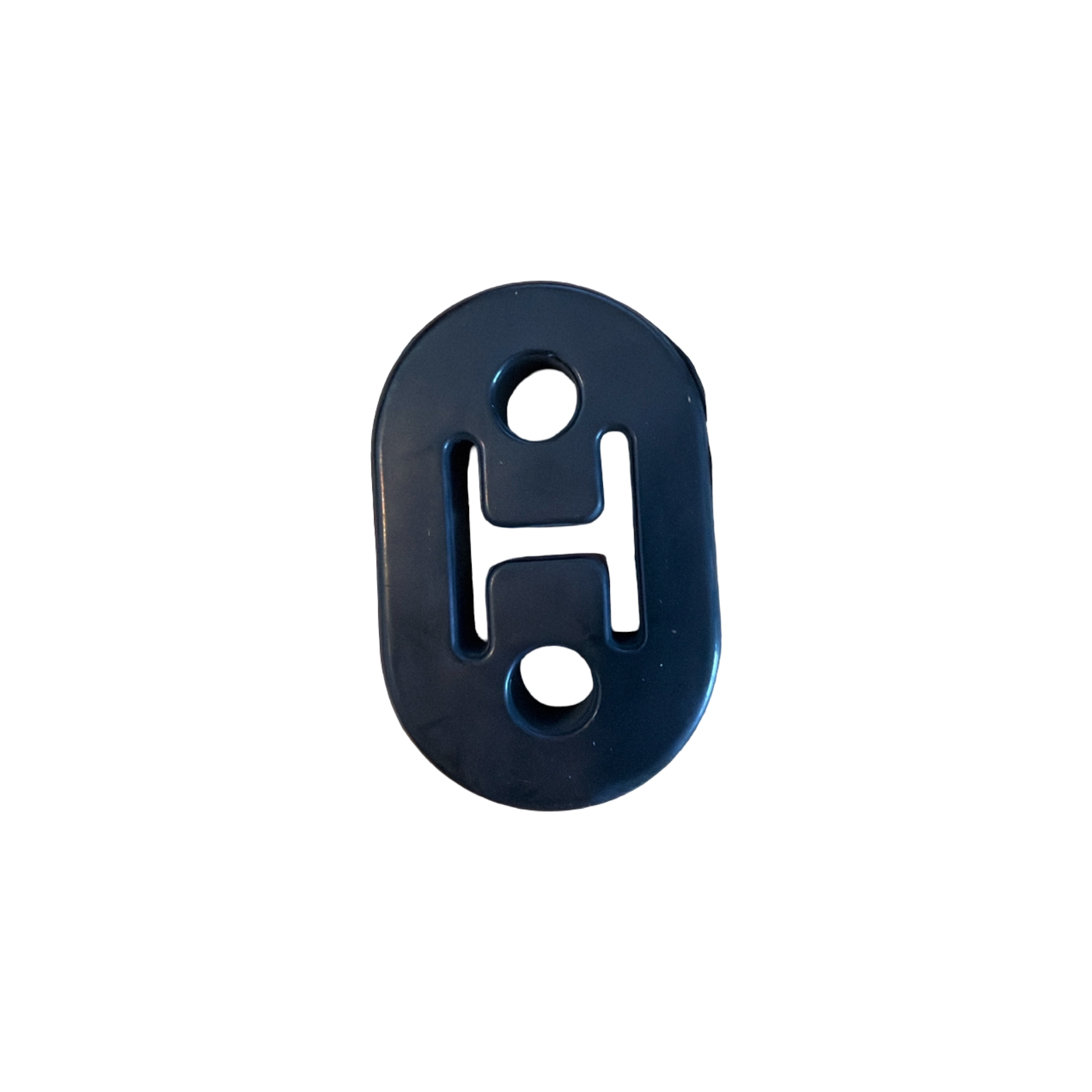 Rubber exhaust mount hanger for custom exhaust systems