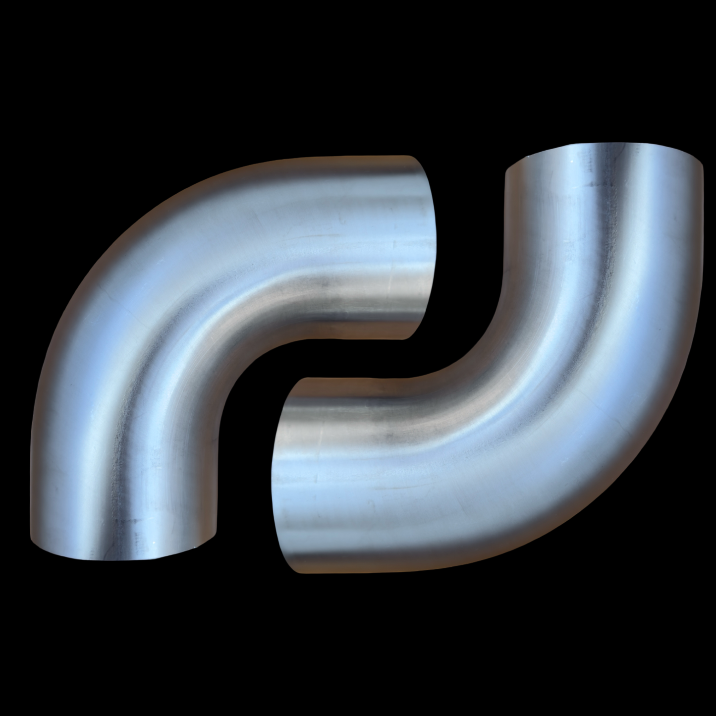 a pair of short 1D radius 304 stainless bends for fabrication such as automotive or dairy work